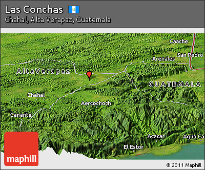 Satellite Panoramic Map of Las Conchas