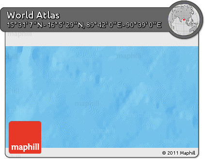 Physical 3D Map of the Area around 15° 48' 18" N, 90° 10' 30" E