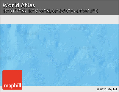 Physical 3D Map of the Area around 15° 48' 18" N, 90° 10' 30" E