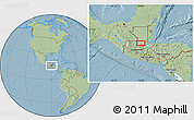 Savanna Style Location Map of Sechaj, hill shading