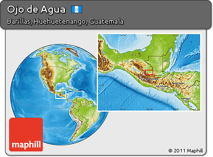 Physical Location Map of Ojo De Agua