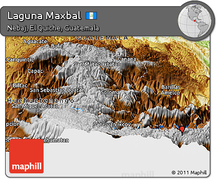 Physical Panoramic Map of Laguna Maxbal