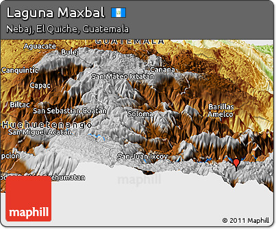 Physical Panoramic Map of Laguna Maxbal