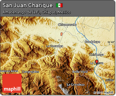 Physical Map of San Juan Charique