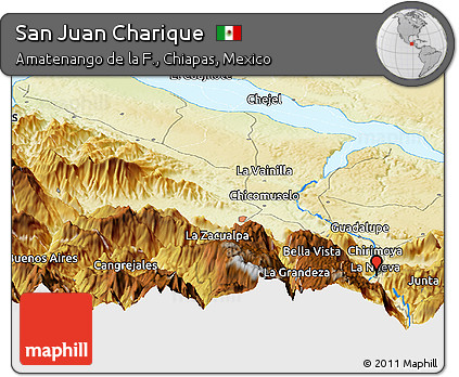 Physical Panoramic Map of San Juan Charique