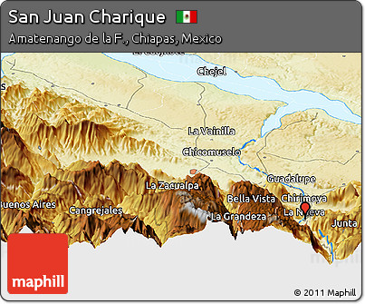 Physical Panoramic Map of San Juan Charique