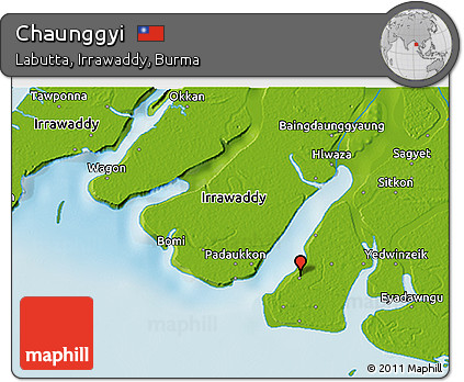 Physical 3D Map of Chaunggyi