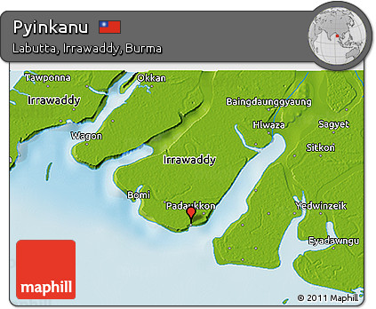 Physical 3D Map of Pyinkanu