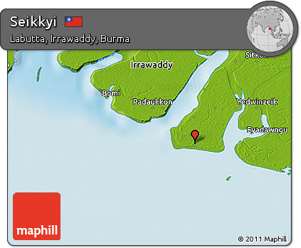 Physical 3D Map of Seikkyi