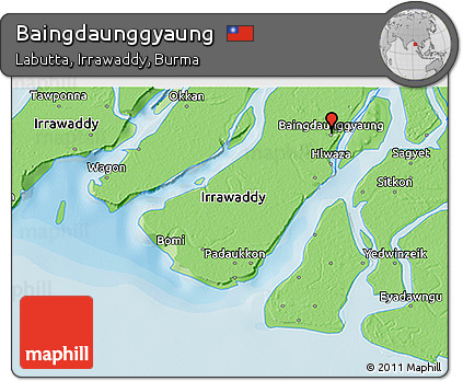 Political 3D Map of Baingdaunggyaung