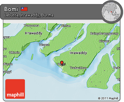 Political 3D Map of Bomi