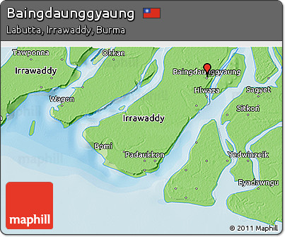 Political 3D Map of Baingdaunggyaung