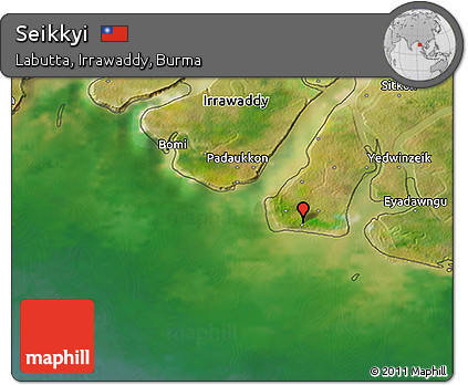 Satellite 3D Map of Seikkyi