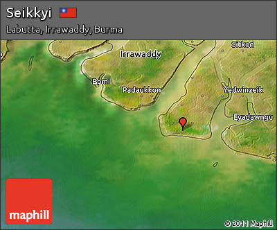 Satellite 3D Map of Seikkyi