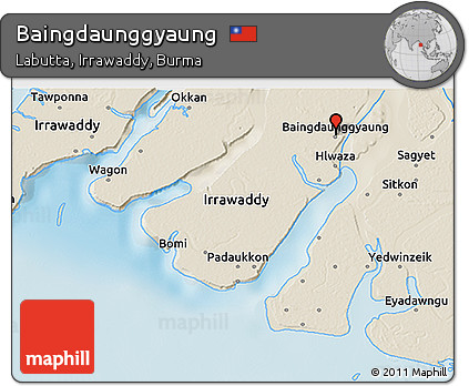 Shaded Relief 3D Map of Baingdaunggyaung