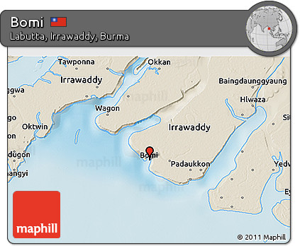 Shaded Relief 3D Map of Bomi