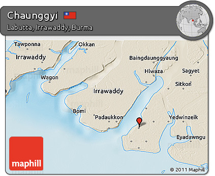 Shaded Relief 3D Map of Chaunggyi