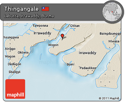 Shaded Relief 3D Map of Thingangale