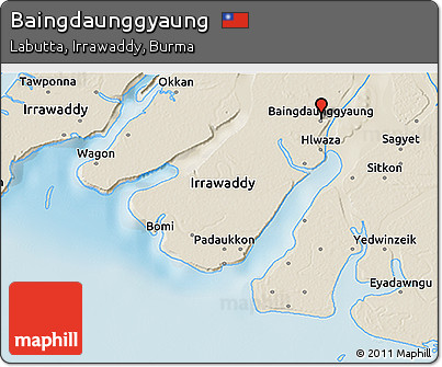 Shaded Relief 3D Map of Baingdaunggyaung