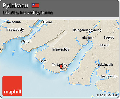 Shaded Relief 3D Map of Pyinkanu