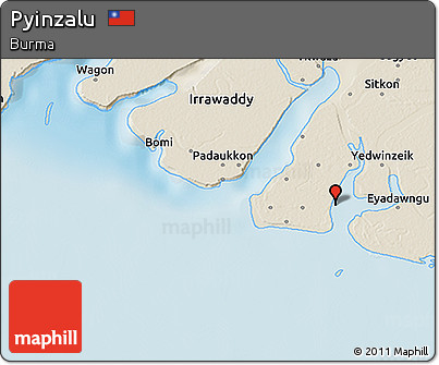 Shaded Relief 3D Map of Pyinzalu