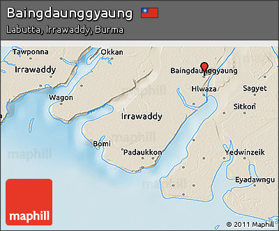 Shaded Relief 3D Map of Baingdaunggyaung