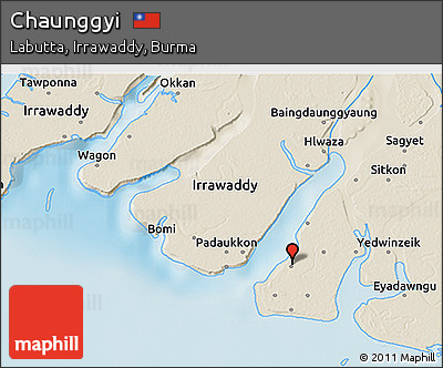 Shaded Relief 3D Map of Chaunggyi