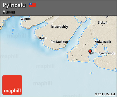 Shaded Relief 3D Map of Pyinzalu