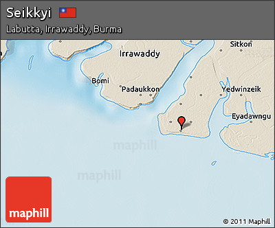 Shaded Relief 3D Map of Seikkyi