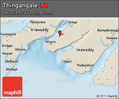 Shaded Relief 3D Map of Thingangale