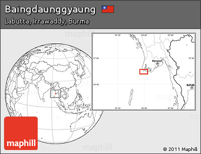 Blank Location Map of Baingdaunggyaung