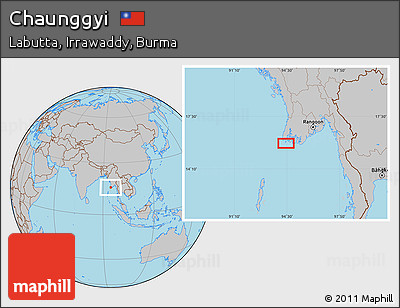 Gray Location Map of Chaunggyi