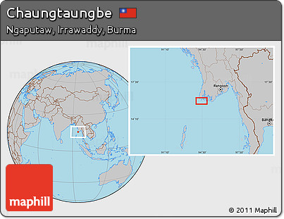Gray Location Map of Chaungtaungbe