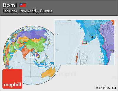 Political Location Map of Bomi