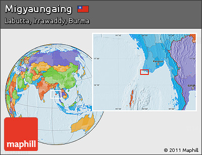 Political Location Map of Migyaungaing