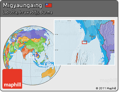Political Location Map of Migyaungaing