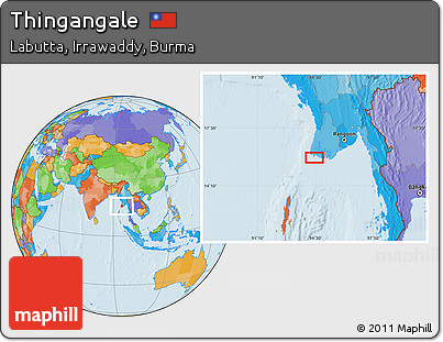 Political Location Map of Thingangale