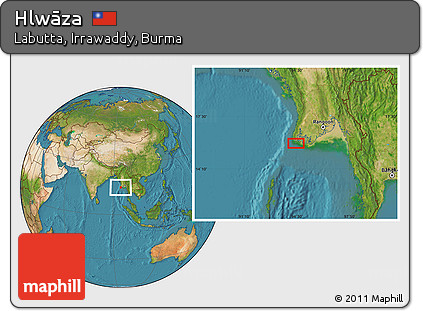 Satellite Location Map of Hlwāza