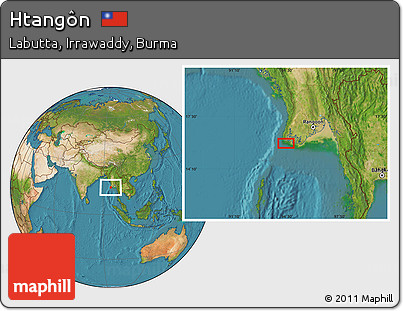 Satellite Location Map of Htangôn