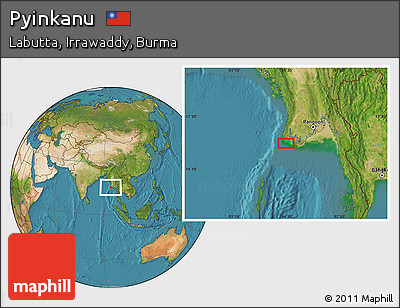 Satellite Location Map of Pyinkanu
