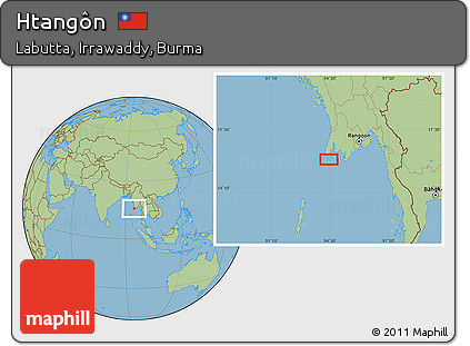 Savanna Style Location Map of Htangôn