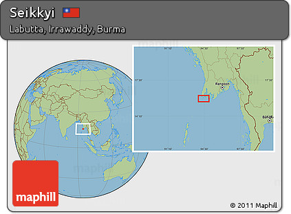 Savanna Style Location Map of Seikkyi