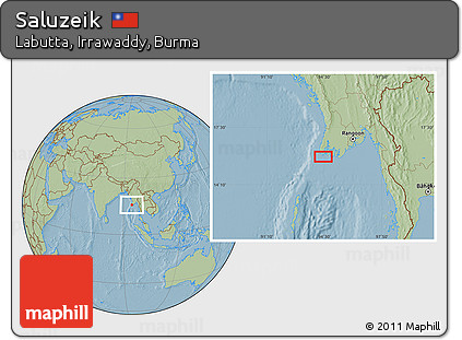 Savanna Style Location Map of Saluzeik, hill shading