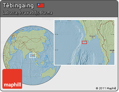 Savanna Style Location Map of Tēbingaing, hill shading