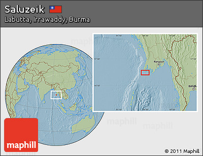 Savanna Style Location Map of Saluzeik, hill shading