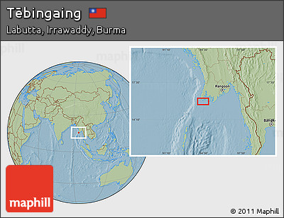Savanna Style Location Map of Tēbingaing, hill shading