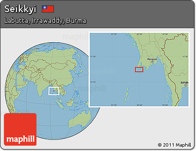 Savanna Style Location Map of Seikkyi