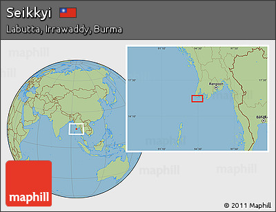 Savanna Style Location Map of Seikkyi