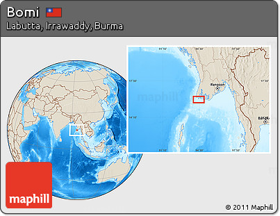 Shaded Relief Location Map of Bomi