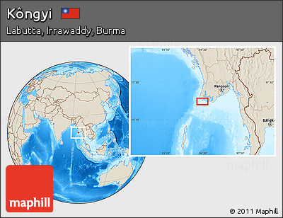 Shaded Relief Location Map of Kôngyi